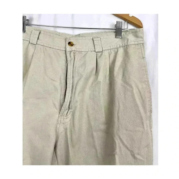 VTG Tan Khaki Bugle Boy Pleated Pants 34 X 29 Men's Slacks - Picture 8 of 10